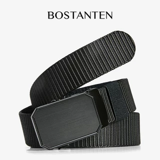 BOSTANTEN เข็มขัดผู้ชายพร้อมกระเป๋าสตางค์ผู้ชาย หนัง PU เซ็ตของขวัญ 2 ชิ้น ใช้งานง่าย