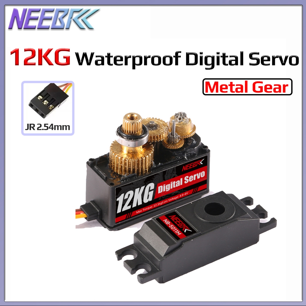 NEEBRC 12KG เกียร์โลหะกันน้ํา Digital RC Servo สําหรับ 1/18 1/16 1/14 RC รถ Hyper Go E-Revo 144001 C