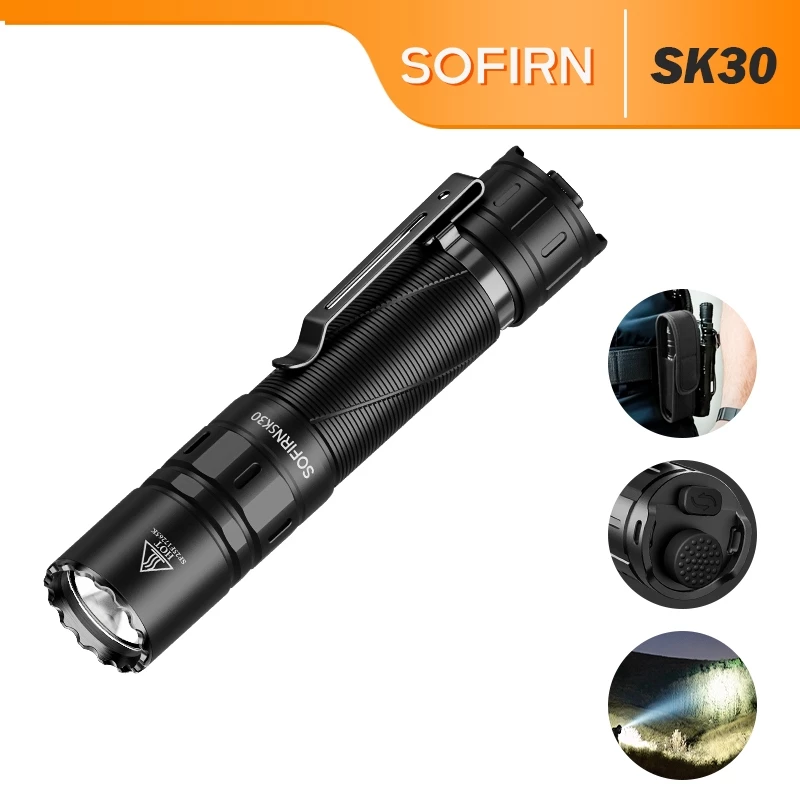 Sofirn SK30 ไฟฉาย 3000 ลูเมนส์ ชาร์จได้ สำหรับการตั้งแคมป์ อุบัติเหตุ และการล่าสัตว์