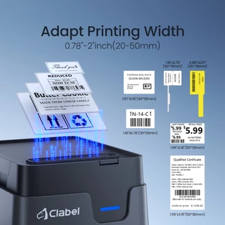 CLABEL 221D เครื่องพิมพ์ฉลากไร้หมึก กว้าง 20-50 มม.ปุ่มเดียวใช้งานง่าย สำหรับร้านค้า ซูเปอร์มาร์เก็ต