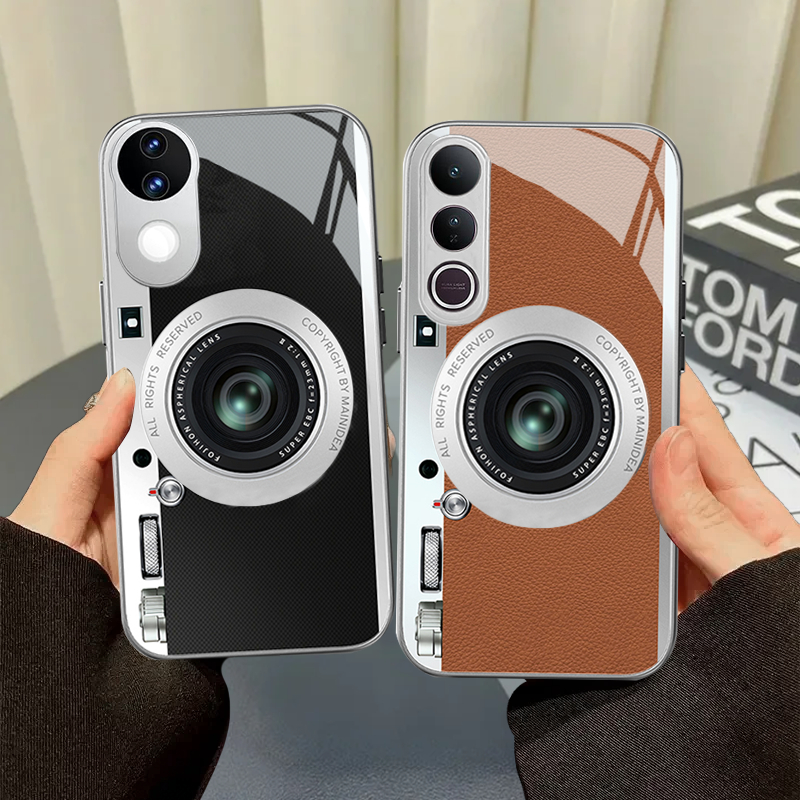 เคส Vivo V50 V60 เคส Vivo V50 Lite เคสตลกย้อนยุคกล้องกันกระแทกเย็นหล่อเปลือก 2025 ใหม่กระจกโทรศัพท์ส