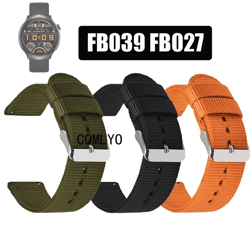 สําหรับ GOOJODOQ FB039 FB027 สายนาฬิกาอัจฉริยะผ้าใบไนลอนกีฬาผู้หญิงผู้ชาย Band