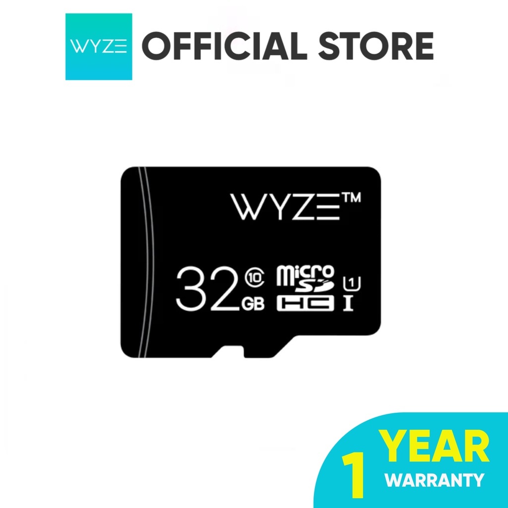 ร้านค้าอย่างเป็นทางการของWyzeWyze ที่เก็บขยายได้ 32GB/128GB การ์ด MicroSDHC Class 10, สีดําสําหรับกล้องวงจรปิด Wyze