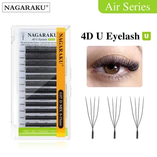 NAGARAKU U รูปร่าง 3D 4D 5D นุ่มขนตาปลอมธรรมชาติ Fluffy Mink Faux Fur Parallel แต่งหน้าอุปกรณ์