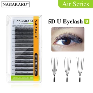 NAGARAKU U รูปร่าง 3D 4D 5D นุ่มขนตาปลอมธรรมชาติ Fluffy Mink Faux Fur Parallel แต่งหน้าอุปกรณ์
