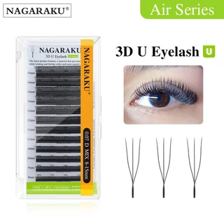 NAGARAKU U รูปร่าง 3D 4D 5D นุ่มขนตาปลอมธรรมชาติ Fluffy Mink Faux Fur Parallel แต่งหน้าอุปกรณ์