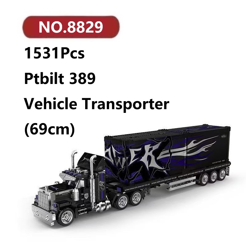 ✨Ptbilt 389 ผู้ขนส่งยานพาหนะ โมเดลประกอบแล้ว 1531ชิ้น PB Car ของเล่นจิ๊กซอว์