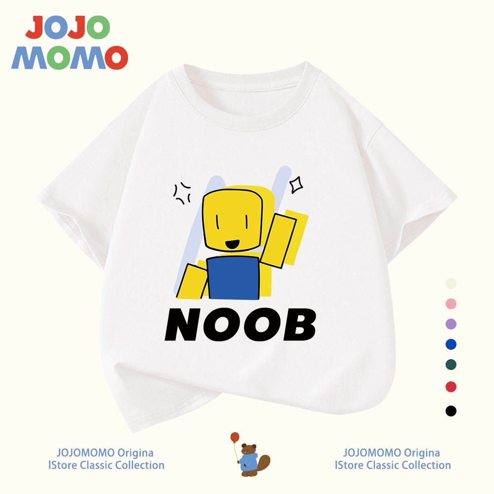 เสื้อยืดเด็ก noob Roblox ผ้าฝ้าย100% แขนสั้น เด็กผู้ชาย ใส่สบาย ระบายอากาศดี พร้อมส่ง