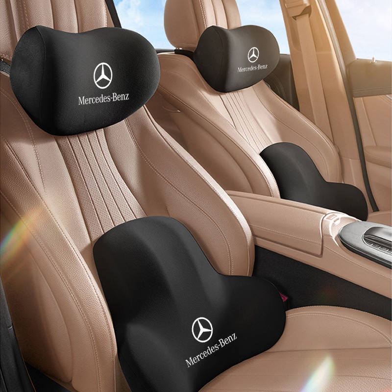 รถหมอนเอว/คอ 3D หน่วยความจําโฟม Ergonomic คอสนับสนุนเบาะเอวสําหรับ Mercedes Benz AMG GLA GLB GLE W21