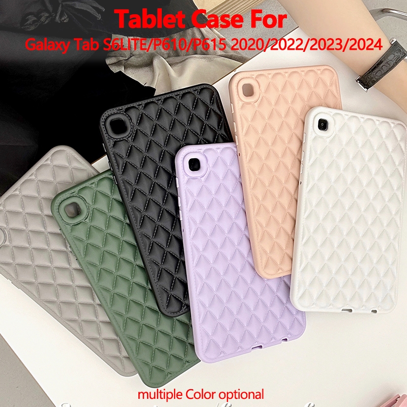 Soft TPU ฝาหลังสําหรับ Tab S6 Lite 2024 Diamond Style Soft Plaid Tablet Case สําหรับ Samsung Galaxy 