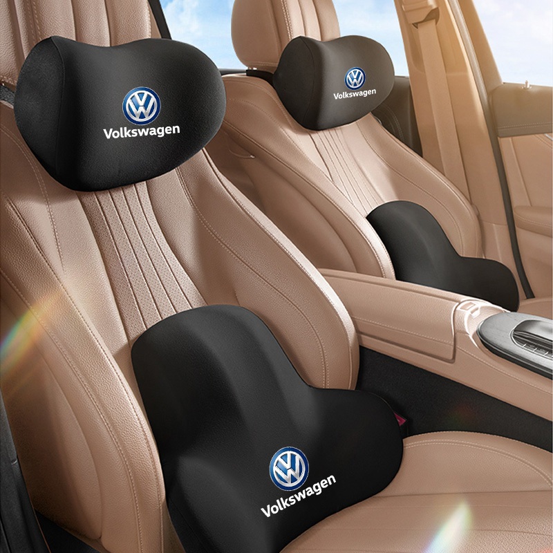 รถหมอนเอว/คอ 3D หน่วยความจําโฟม Ergonomic คอสนับสนุนเบาะเอวสําหรับ Volkswagen VW Polo Jetta Golf mk6