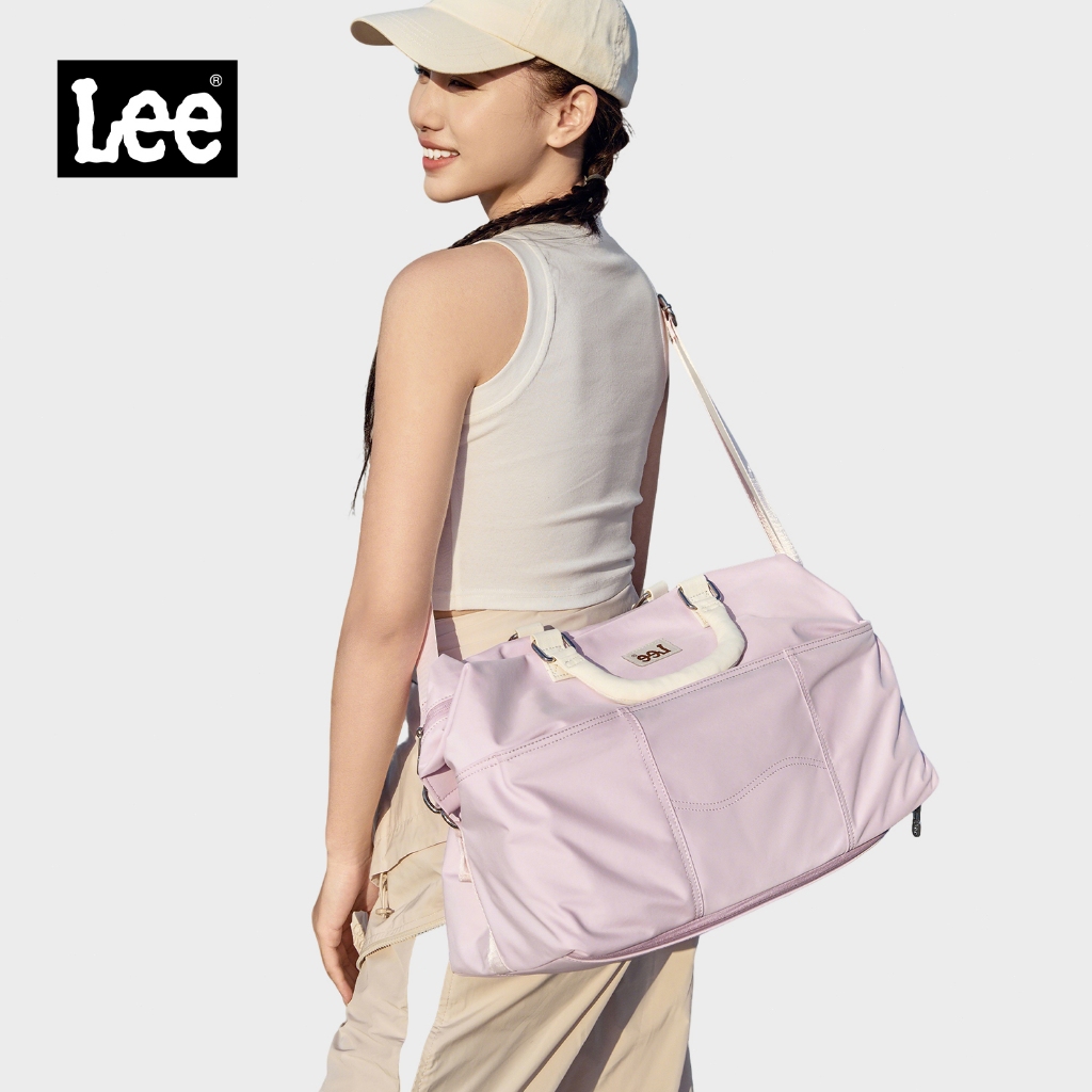 Lee กระเป๋าออกกำลังกาย กระเป๋าเดินทาง น้ำหนักเบา พื้นที่เก็บของเยอะ สีชมพู