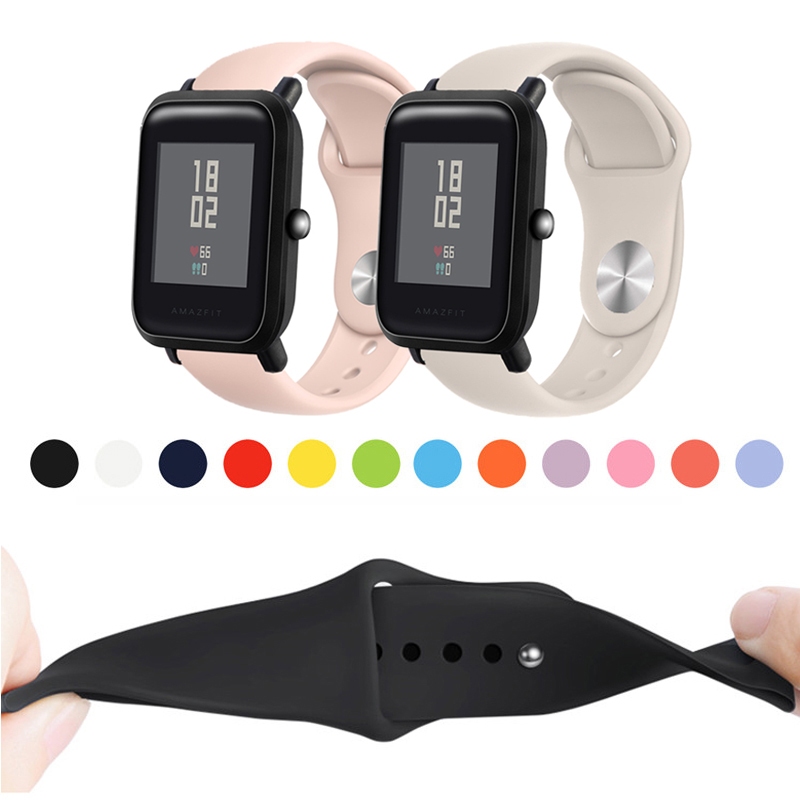 20 มม.22 มม.สําหรับ Huami Amazfit Bip6 Bip5 Bip3 Bip 3 5 6 Lite SU Pro Unity นุ่มแฟชั่นสายนาฬิกาซิลิโคนคลาสสิก