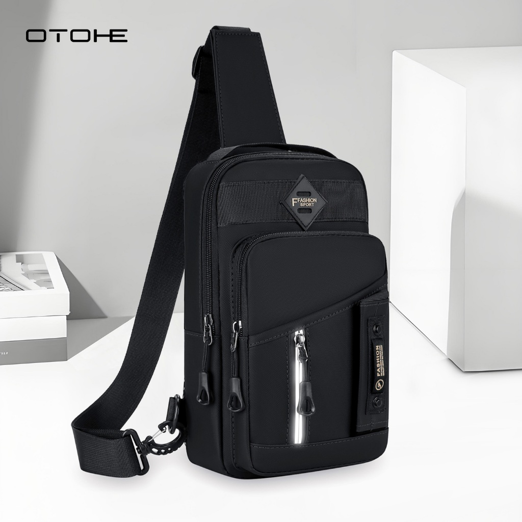 OTOHE กระเป๋าสะพายชาย Mini Crossbody กระเป๋ากีฬากระเป๋า Street อเนกประสงค์แฟชั่นธุรกิจ Messenger กระเป๋า