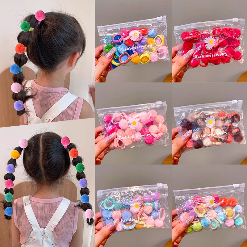 ผมแหวนสำหรับเด็ก แบบยืดหยุ่นสูง มีหลากหลายสีเหมือนตุ๊กตา ไม่ทำให้เสียวแหวน