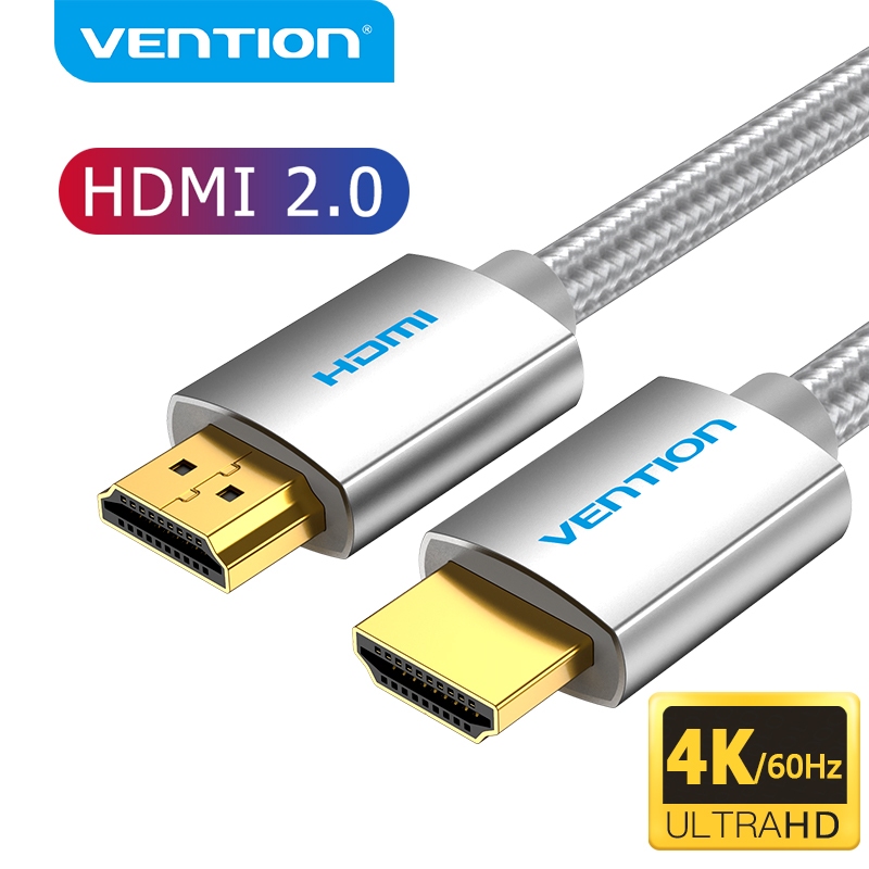 Vention สาย HDMI 2.0 4K 3D 1080P ผ้าฝ้ายถัก อลูมิเนียมอัลลอยด์ สําหรับ TV Xbox 360 PS4 HDMI อะแดปเตอร์ขยาย