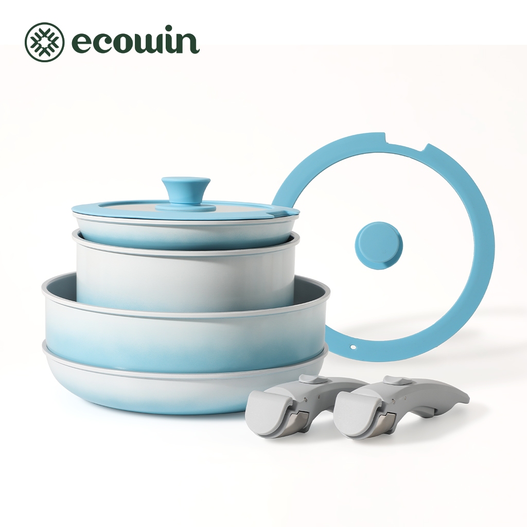 Ecowin กระทะถอดด้ามได้ 4ชิ้น กระทะทำอาหารในครัวเรือน เซตเครื่องครัว ของใช้ในครัว ใช้ได้ทุกเตา ของดีบ