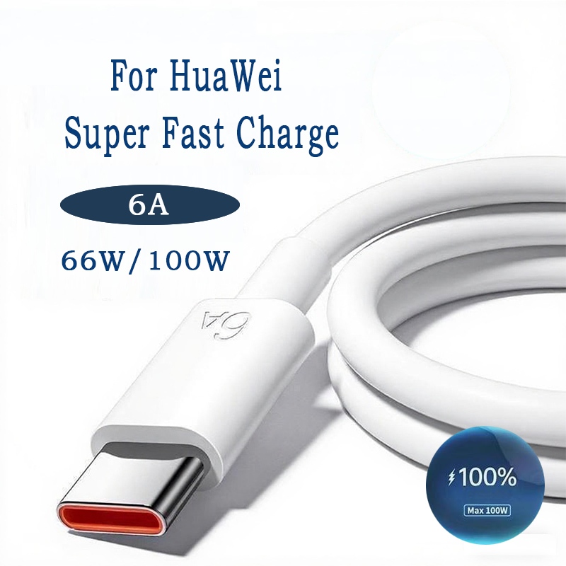 สายชาร์จเร็ว 6A ประเภท C-USB สายเคเบิลข้อมูลสําหรับ Huawei Mate 40 30 20 P30 40 Pro Honor 30S