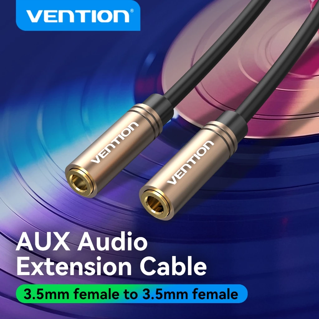 Vention การระบายอากาศ สายสัญญาณเสียง 3.5 มม. หญิงถึงหญิงสายต่อเสียงอลูมิเนียมอัลลอยด์สําหรับโทรศัพท์
