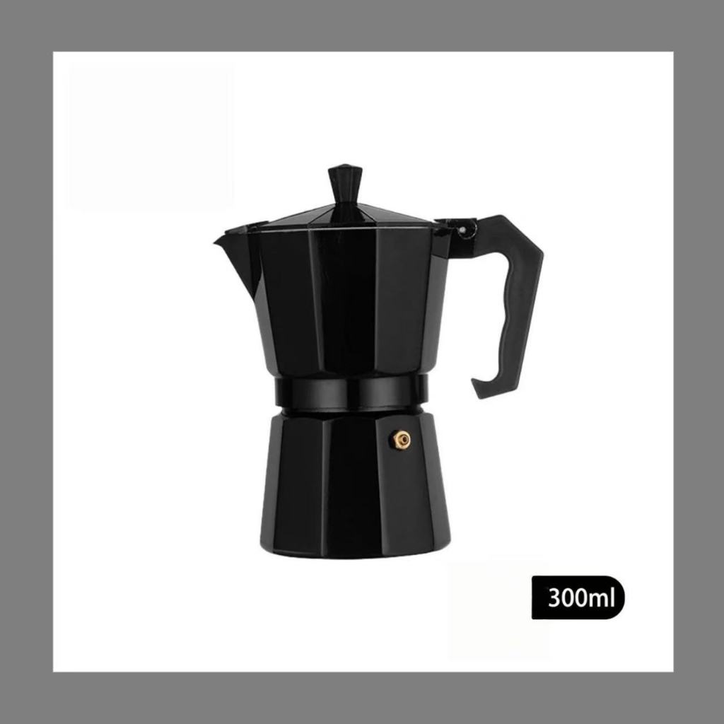 Moka Pot Espresso 300ml ชุดชงกาแฟแบบพกพาหม้อกาแฟ Moka Pot อลูมิเนียม