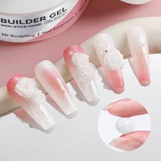 BORN PRETTY 60g Clear Non-Stick Hand Extension Gel ยาทาเล็บสําหรับ 3D Shaping Nail Art Solid Milky Jelly Hard Gel สําหรับเล็บปลอม