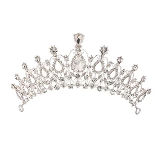 Deyangk คริสตัลเจ้าหญิงมงกุฎอุปกรณ์เสริมผม Tiara สําหรับผู้หญิง Rhinestone งานแต่งงานเจ้าสาวมงกุฎเครื่องประดับใหม่ TH
