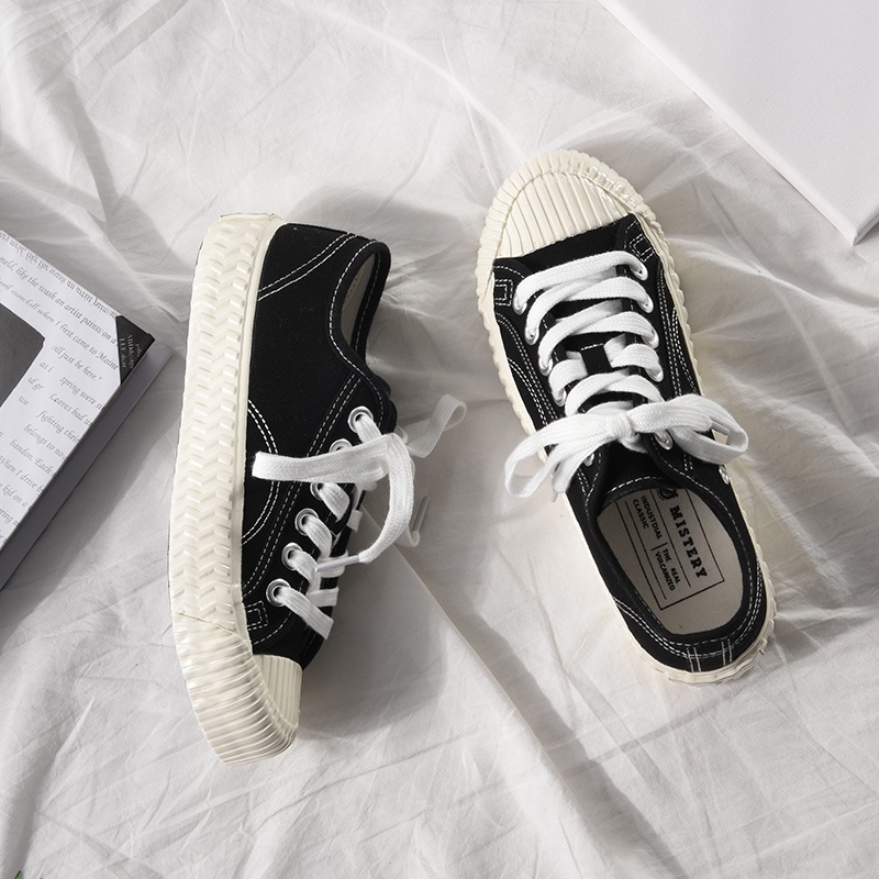 MISTERY รองเท้าผ้าใบบิสกิต ขนาดใหญ่ รุ่น COOKIE สีดำ MEN ( MIS-8655) - รูปที่ 2