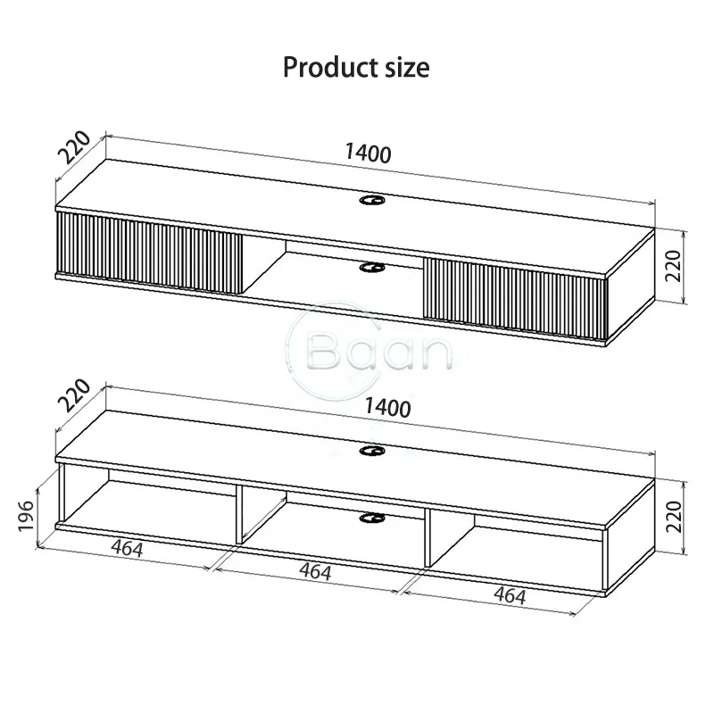 ชั้นวางของตู้วางทีวีกลวงติดผนังพร้อมที่เก็บของด้านข้าง ทีวีตู้ติดผนังเฟอร์นิเจอร์ที่เป็นมิตรต่อสิ่งแวดล้อม ดีไซน์โรงแรม ตู้ - รูปที่ 7