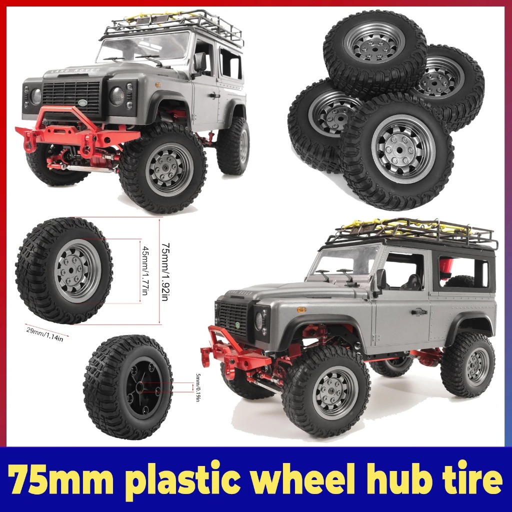 StarshipRC MN โหมด 73*28 มม.พลาสติก 5 มม.Hex ยางสําหรับ MN99S V2 MN98 MN99 MN82 MN82S MN78 WPL C24-1