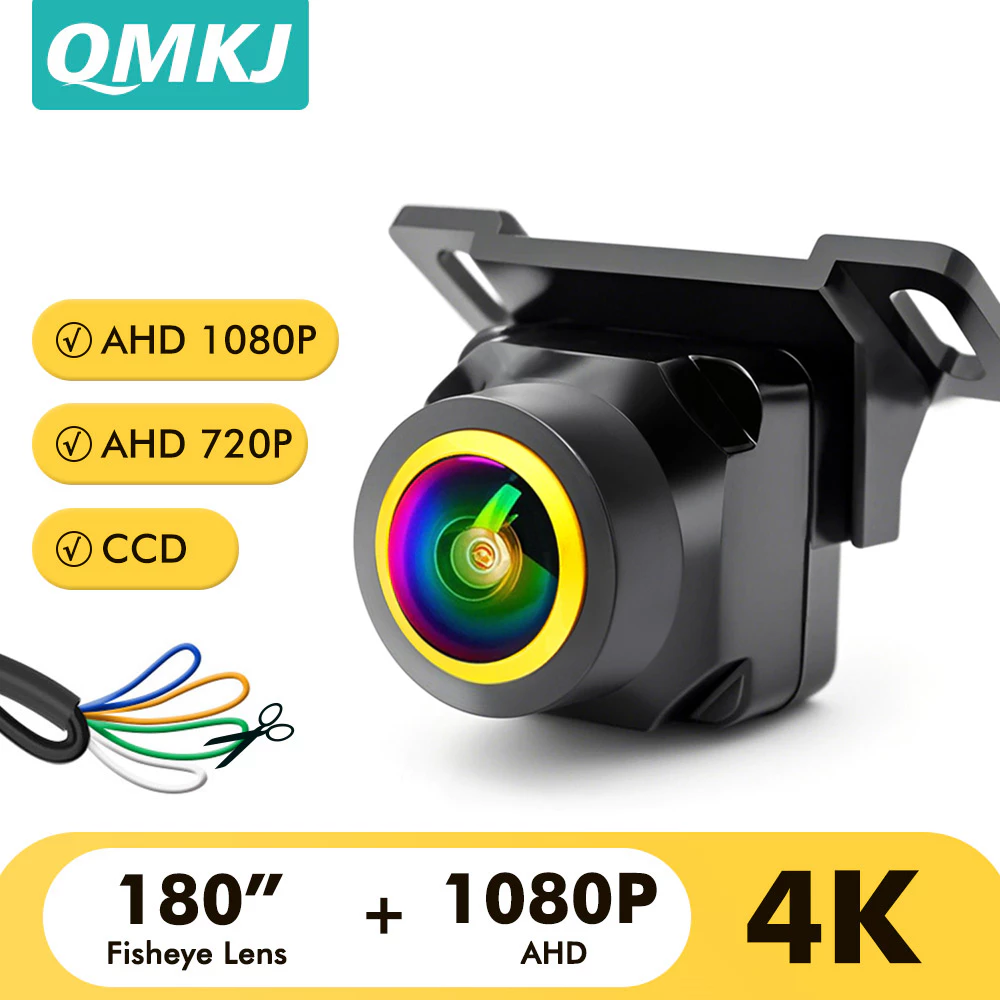 กล้องมองหลังรถยนต์ AHD CVBS 1080P Full HD กล้องสํารอง 170° มุมกว้าง Night Vision เลนส์ Fisheye กล้องถอยหลังรถยนต์