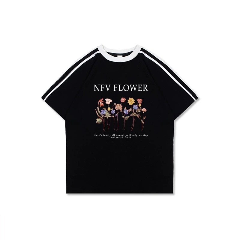เสื้อผ้าฝ้ายคอกลมลายดอกไม้ แขนสั้น YG103 thumbnail 10