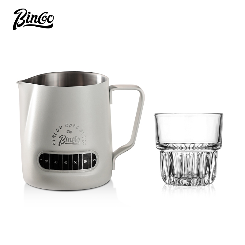 Bincoo Latte Art Jar Latte Art Cup กาแฟนม Froth Cup Latte Art เข็มแก้วถ้วยกาแฟชุด 400/600ML