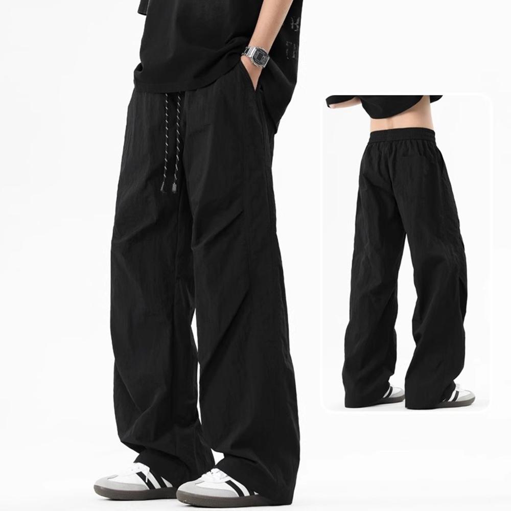 กางเกงสแลคชาย ฤดูร้อนใหม่ แฟชั่นเพรียวบาง ขากว้าง อเนกประสงค์ ท่อตรงถูพื้น กางเกงขายาวผู้ชาย - รูปที่ 2