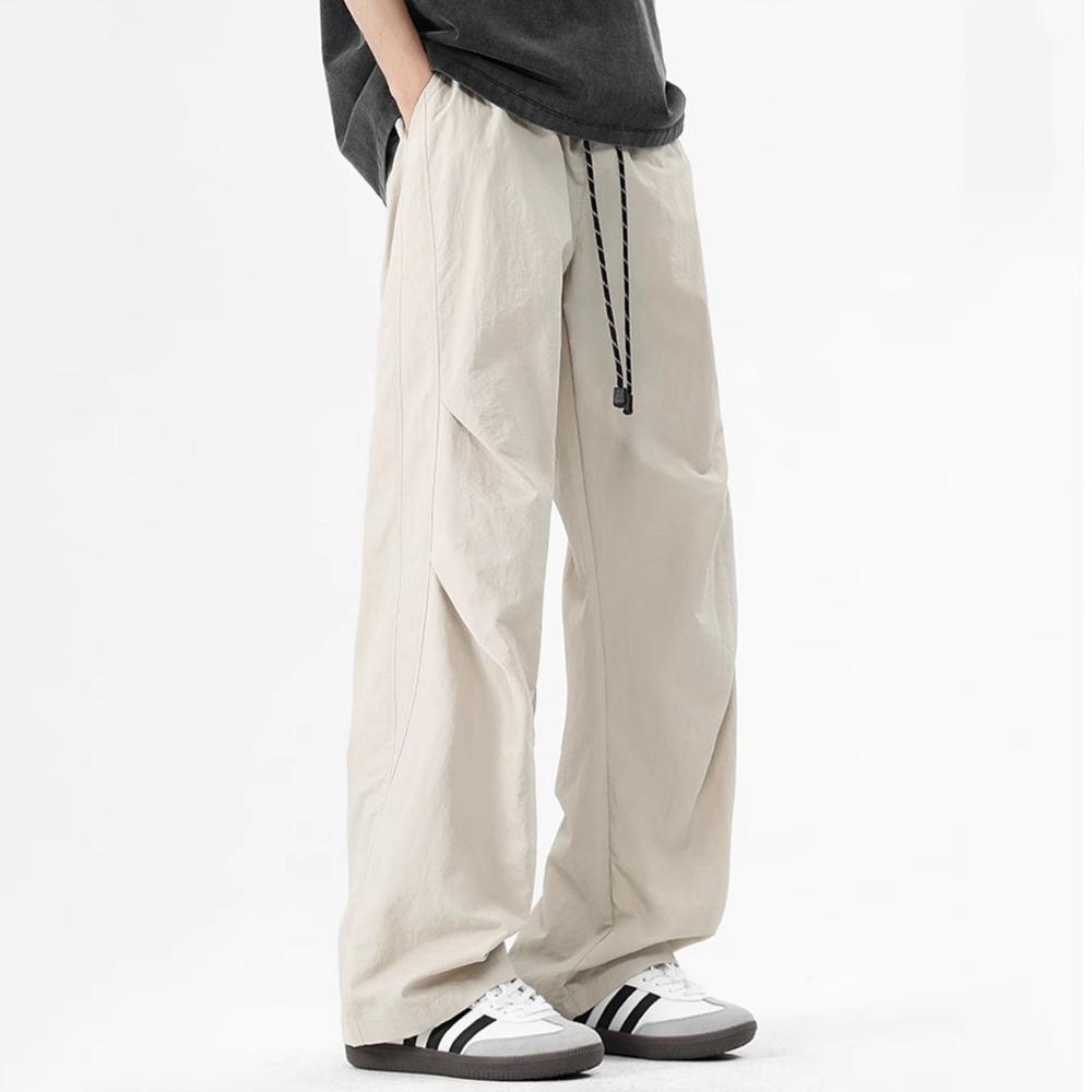 กางเกงสแลคชาย ฤดูร้อนใหม่ แฟชั่นเพรียวบาง ขากว้าง อเนกประสงค์ ท่อตรงถูพื้น กางเกงขายาวผู้ชาย - รูปที่ 4