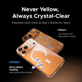 【for iPhone 17 Series】UGREEN Anti-Yellowing แม่เหล็กโปร่งใสเคสโทรศัพท์นวัตกรรม iCrystal Tech ป้องกันลายนิ้วมือป้องกันรอยขีดข่วนสําหรับ iPhone 17 Pro Max/สําหรับ iPhone 17 Pro/iPhone 17 Air