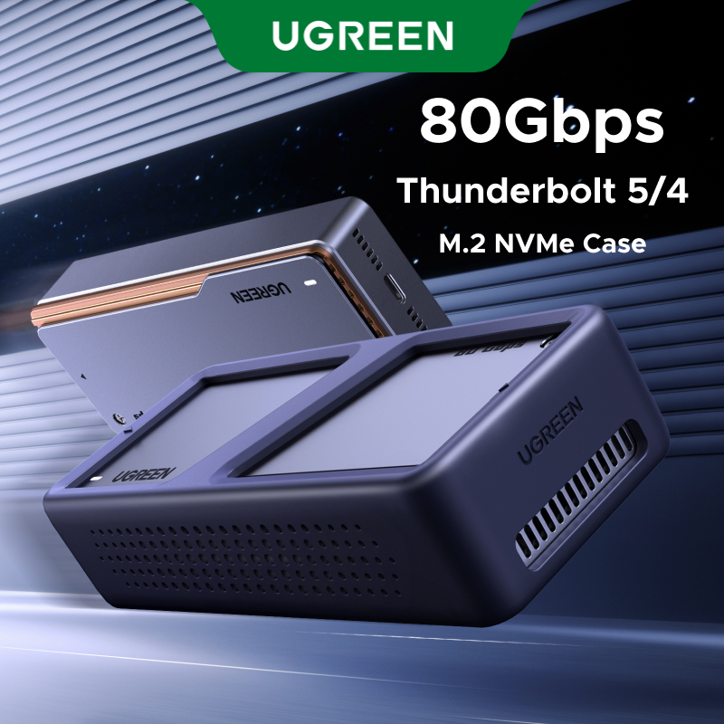 UGREEN M.2 NVMe กรณี SATA SSD Enclosure อะแดปเตอร์ 80Gbps USB C ถึง USB C 8TB ความจุขนาดใหญ่พิเศษซิล