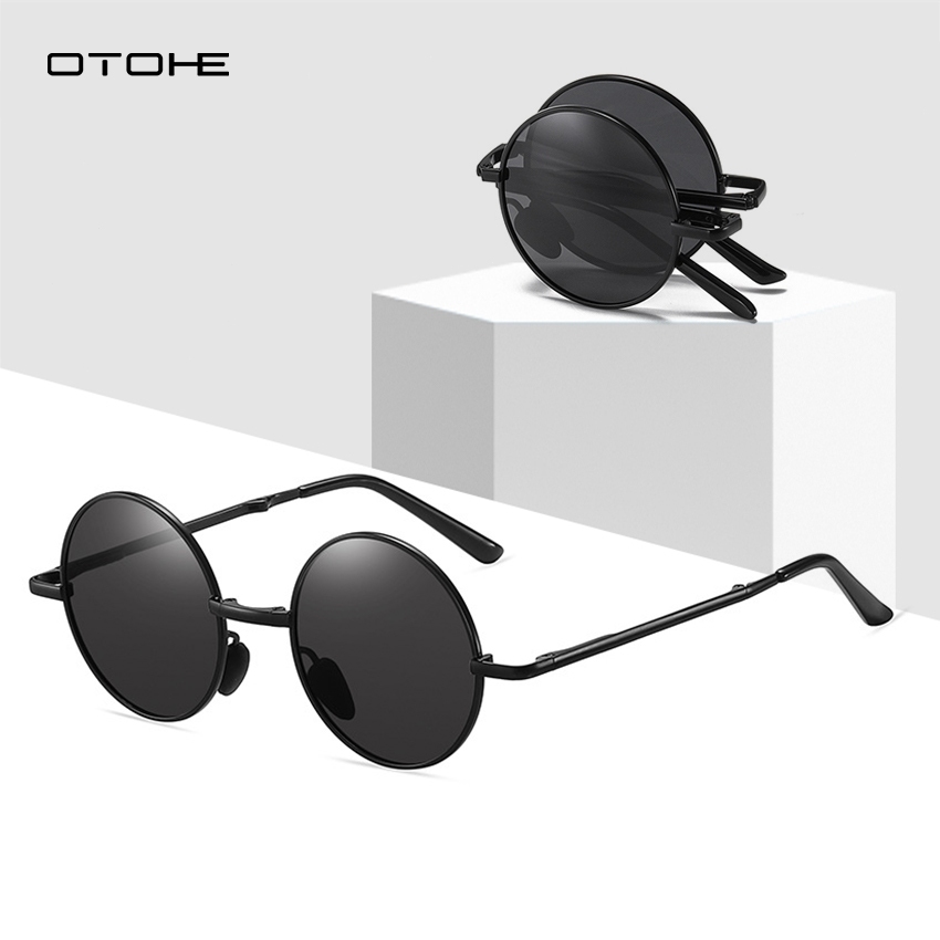 OTOHE แว่นตากันแดวนํ้าหนักเบาแบบพับได้วงกลมสำหรับทั้งชายและหญิง ดีไซน์ Chic Retro พร้อมเทคโนโลยี Polarized และ Photochromic