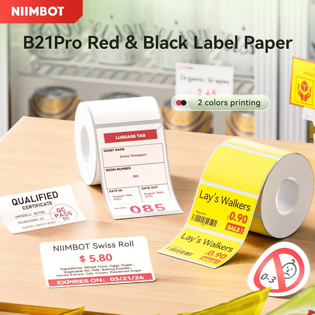 NIIMBOT B21_PRO กระดาษฉลากพิเศษ การพิมพ์สีคู่สีแดงและสีดํา