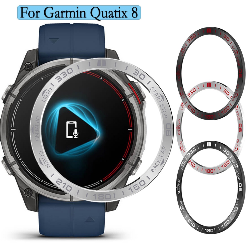สําหรับ Garmin Quatix 8 51/47 มม. Bezel แหวนนาฬิกาตกแต่งกีฬาโลหะสแตนเลสสําหรับ Garmin Quatix 8