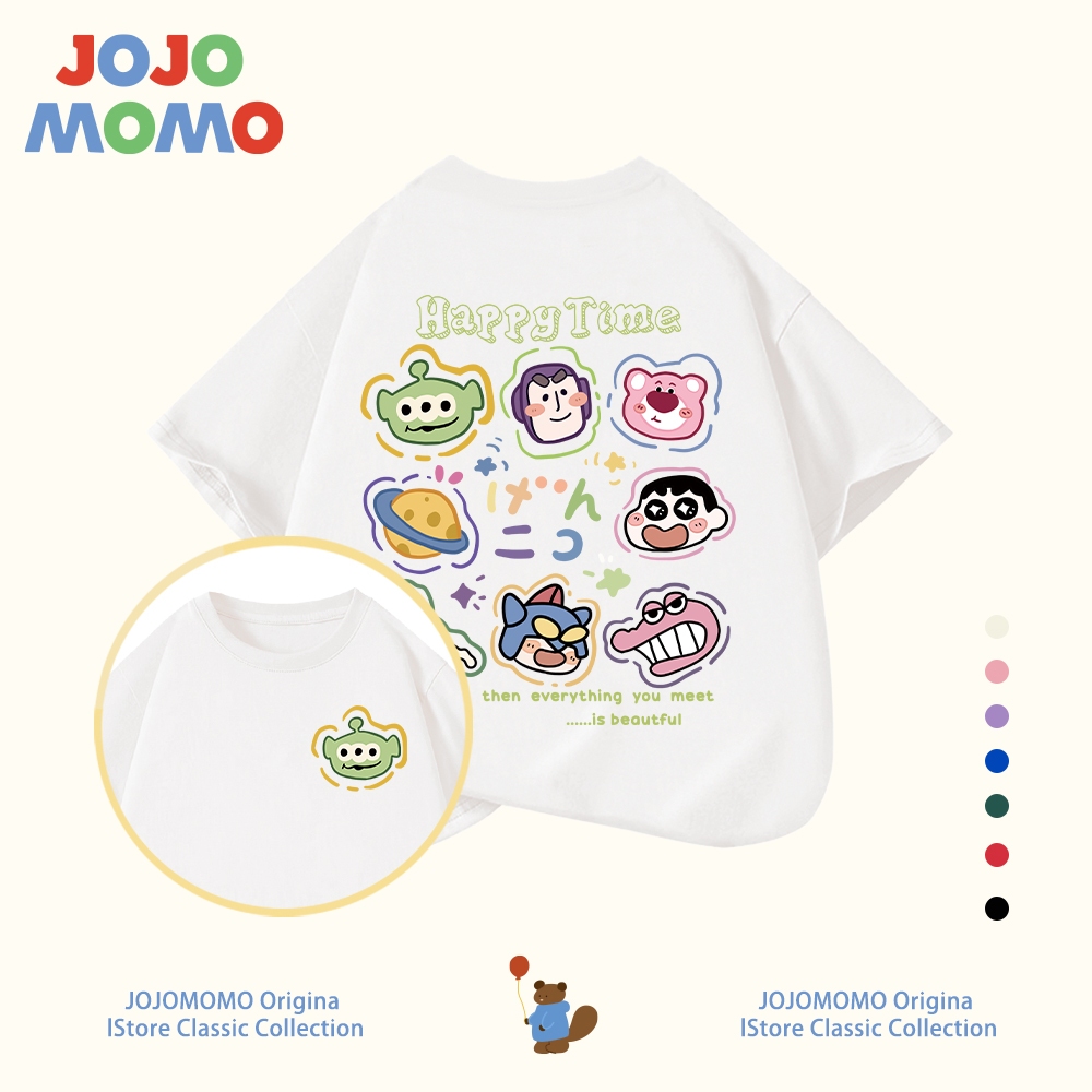 เสื้อยืดเด็ก ✨ฝ้าย 100%‼️ แขนสั้น ลายการ์ตูนน่ารัก นุ่ม-ระบายอากาศดี ไซส์ 3-12 ปี
