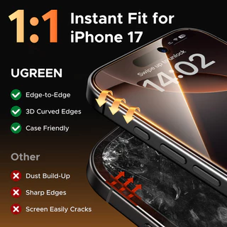 【for iPhone 17 Series】UGREEN ฟิล์มกระจกนิรภัยกันมองความเป็นส่วนตัว 2 ชิ้น สําหรับ iPhone 17 Pro Max iPhone 17 Air