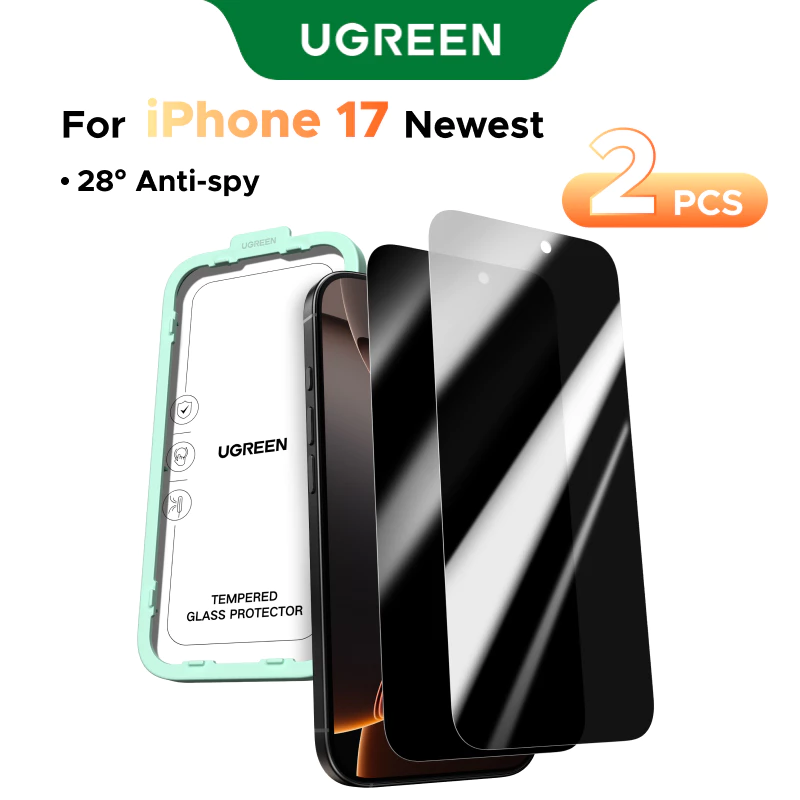 【for iPhone 17 Series】UGREEN ฟิล์มกระจกนิรภัยกันมองความเป็นส่วนตัว 2 ชิ้น สําหรับ iPhone 17 Pro Max iPhone 17 Air