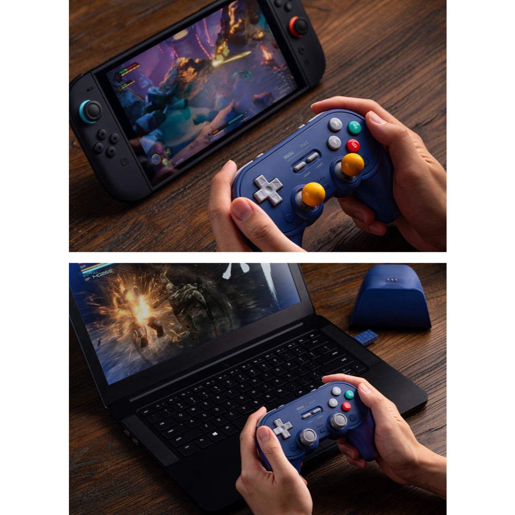 8BitDo Pro 3 ตัวควบคุมบลูทูธสําหรับ Nintendo Switch 2/สวิตช์ OLED/สวิตช์ Lite Steam Deck Windows PC macOS iOS Android Hall Effect TMR จอยสติ๊ก 8BitDo Pro 2 เกมแพดไร้สาย - รูปที่ 6