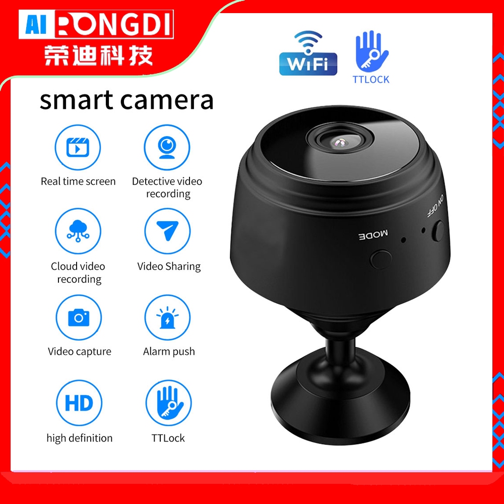TTLOCK WiFi Mini Smart Web Camera กล้องวิดีโอความปลอดภัย Monitor Wireless HD Video Micro Camera Reco