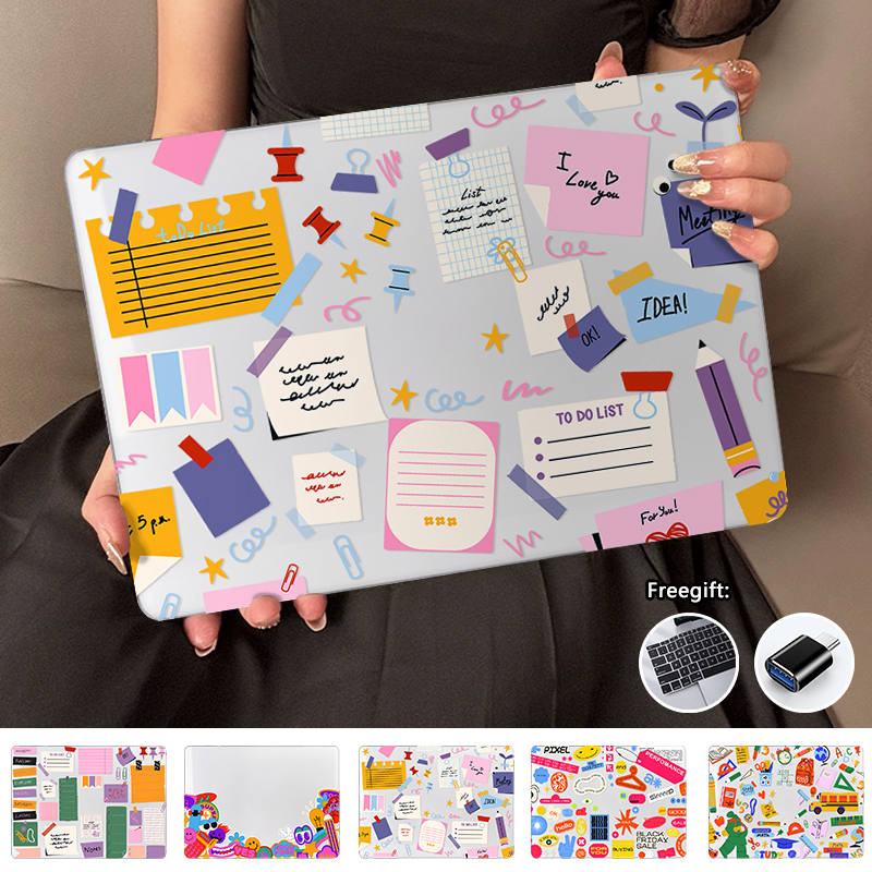 น่ารัก Sticky Note พิมพ์สําหรับ 2026 Macbook Neo A3404 Air15 M5 A3448 Air13 M5 A3449 M4 A3240 Pro14 M5 A3434 A3426 Pro16 M5 Air13.3 M1 A13 A2337 A2338 Pro2