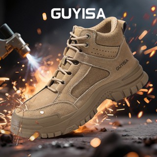 Guyisa รองเท ้ านิรภัยผู ้ ชายรองเท ้ าช ่ างเชื ่ อมความปลอ…