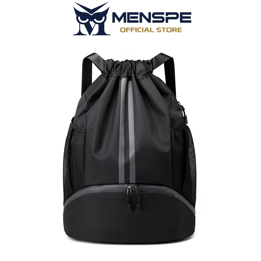 MENSPE Drawstring Backpack Bag สตริงกระเป๋าเป้สะพายหลัง Sports Yoga Gym Swim Bag Nylon Fiber String Backpack