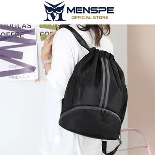MENSPE Drawstring Backpack Bag สตริงกระเป๋าเป้สะพายหลัง Sports Yoga Gym Swim Bag Nylon Fiber String Backpack