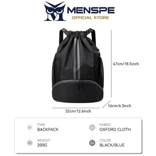 MENSPE Drawstring Backpack Bag สตริงกระเป๋าเป้สะพายหลัง Sports Yoga Gym Swim Bag Nylon Fiber String Backpack