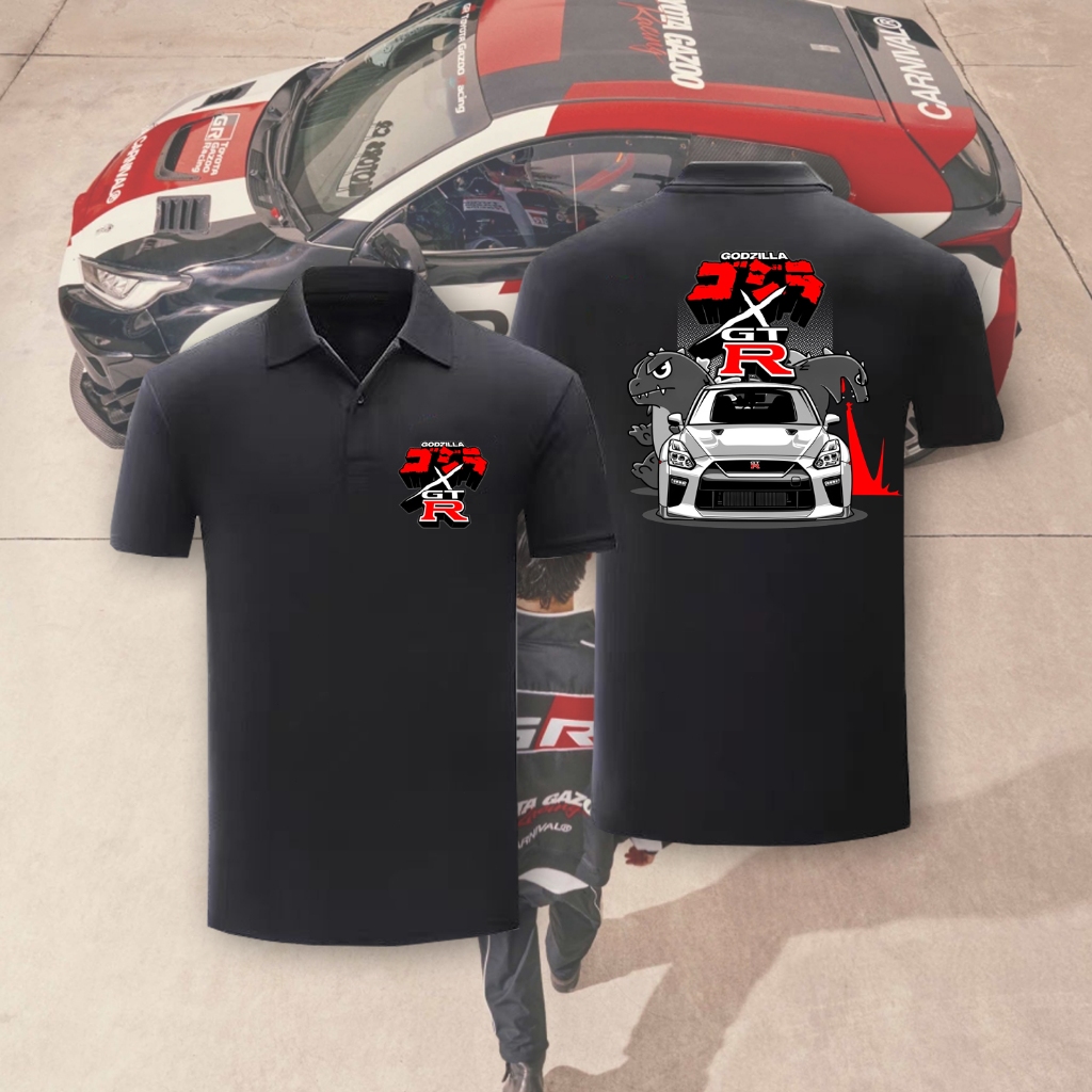 เสื้อโปโลรุ่นใหม่ R35 Godzilla Skyline GTR35 Nissan สำหรับผู้ชาย